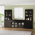 thumbnail image 2 of RichYa Kitchen Pantry Cabinet Set of 4,94" W Buffet Sideboard Coffee Bar with Glass Door Hutch,Modular Storage Cabinets with Shelves & Drawers for Dining Room,Black(CEEC), 2 of 10
