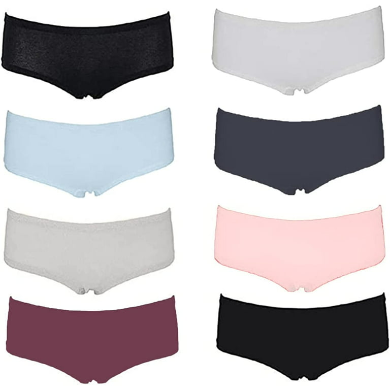 Emprella Women’s Boyshort Panties (8-Pack) Comfort Ultra-Soft Cotton  Underwear