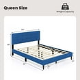 thumbnail image 3 of Costway Queen Upholstered Platform Bed Mattress Foundation Button Tufted Headboard Blue, 3 of 10