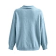 thumbnail image 5 of HCYSFG Womens Oversized Bow Tie Sweater Cowl Neck Long Sleeve Relaxed Fit Solid Color Fall Pullover Casual Everyday Wear Knit Tops, 5 of 5
