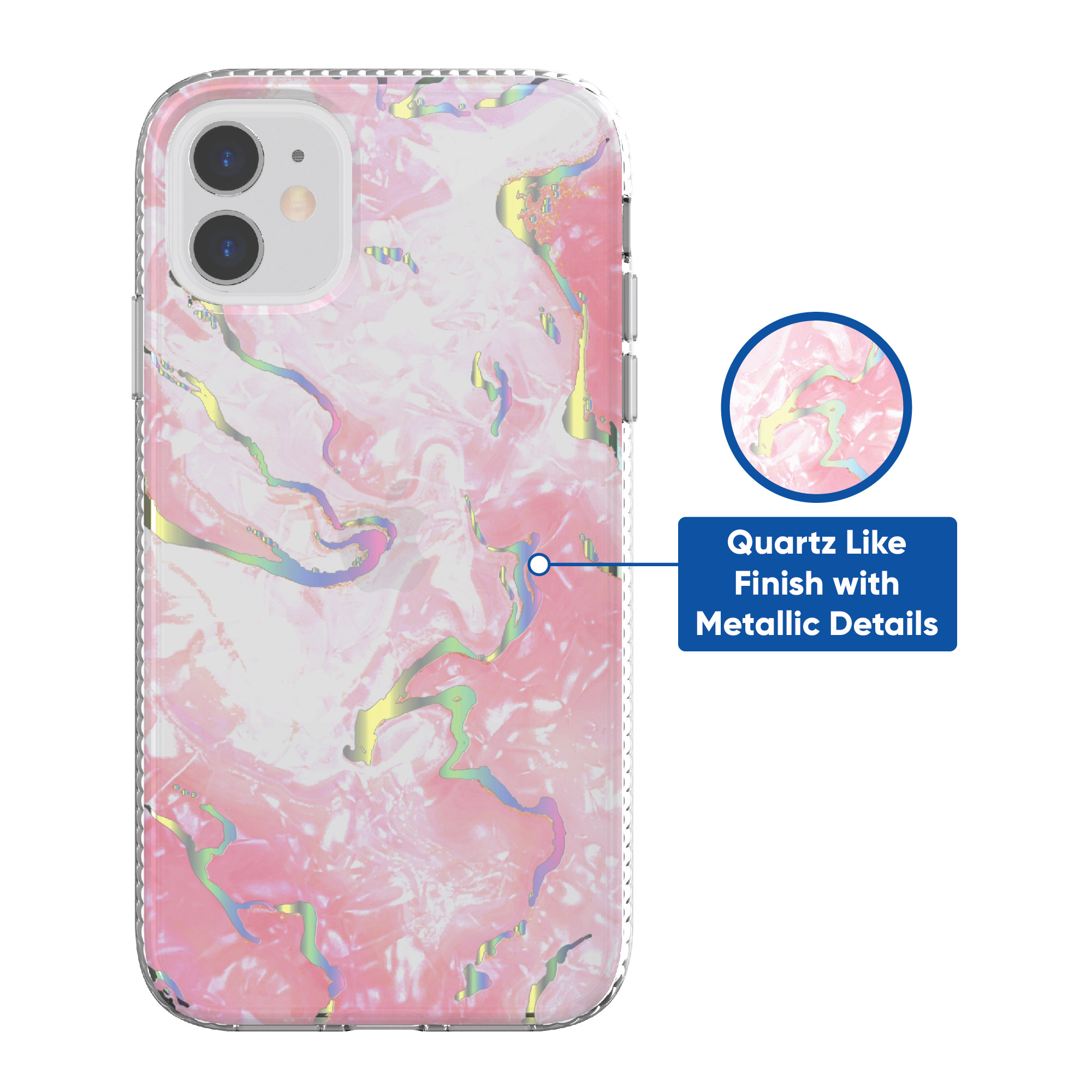 onn. Phone Case for iPhone 11 / iPhone XR - Pink Pearlescent Swirl
