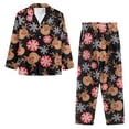 thumbnail image 3 of Suhoaziia Christmas Snowflake Reindeer Pj Set for Women 2 Pieces Snug-Fit Skin Friendly Pajama Lingerie Loungewear Breathable Crewneck Holiday Nightwear 2-Piece Button Outfits Size M, 3 of 6