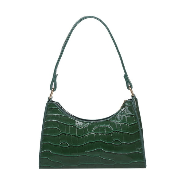 FunnyBeans Retro Classic Clutch Shoulder Bag with Zipper Closure for Female, Green