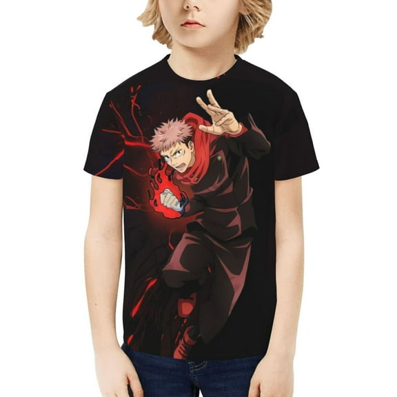 Jujutsu Kaisen Yuji Itadori Kids T-Shirt 3d Printed Graphic T-Shirts Boys And Girls Short Sleeve Shirts For Youth Kids X-Small