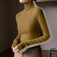 thumbnail image 2 of BLVB Women's Turtleneck Basic Shirts Girls Long Sleeve Going out Tees Casual Slim Fall Spring Layer Tops, 2 of 8