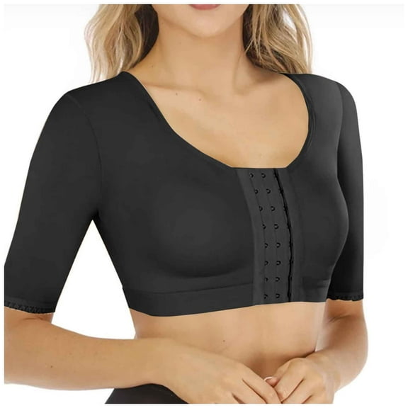 Wdgfv Shaper Tops for Women Arm Compression Post Surgery Front Closure Bra Tank Top Shapewear Black XXL