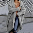 thumbnail image 3 of Scyoekwg Womens Sweaters Open Front Sweater Cardigan Coat Loose Long Sleeve Casual Solid Color Outwear Winter Warm Jackets Outerwear (Gray,XXL), 3 of 6