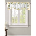 thumbnail image 2 of Tie Up Valance Curtain for Kitchen,Watercolor Summer Lemon Flower Rod Pocket Short Curtains Adjustable Tie-Up Shade Valances,Retro Yellow Line Border Window Treatment for Bathroom Living Room Bedroom, 2 of 8