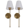 thumbnail image 4 of Apliques de pared, juego de 2, lámpara de baño con cableado fijo, pantalla blanca, portalámparas E26 E27, 85-265 V, dorado, 4 of 14