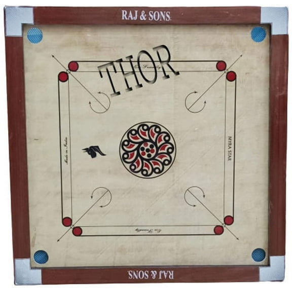 Carrom Board Game Tournament Ply Wood with Coin & Striker International Carrom World Cup