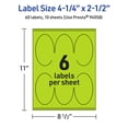 thumbnail image 6 of Avery Printable Oval Labels, Bright Green, 4.25" x 2.5", 60ct, 6 of 11