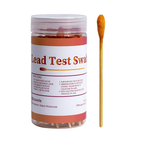 GJX Lead Paint Test Kit with 60 Pcs Lead Testing Swabs,Suitable for All Painted Surfaces,Dishes Toy Jewelry Metal Ceramics Wood,Rapid Test Results,Lead Test Kit for Home Use