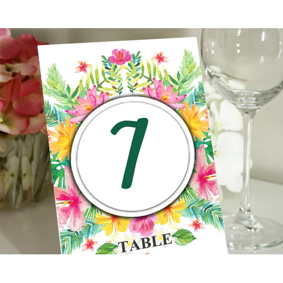 Darling Souvenir Double Sided Print Floral Frame Corner Table Numbers Wedding Reception Table Cards Decor-4" x 6" (1 to 30)