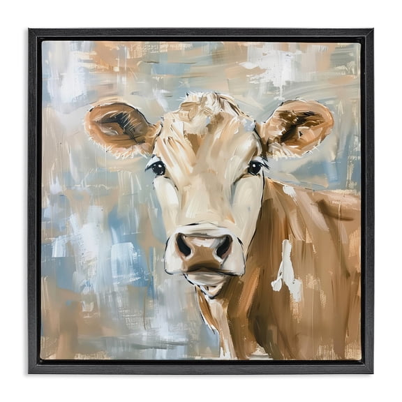 Stupell Industries The Brown Cow Abstract Black Framed Floater Canvas Wall Art, design by Tina LeCour