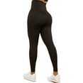 thumbnail image 4 of Saronite Basic Body Shape High Waisted Full Length Yoga Leggings, Black (Women's), 4 of 5