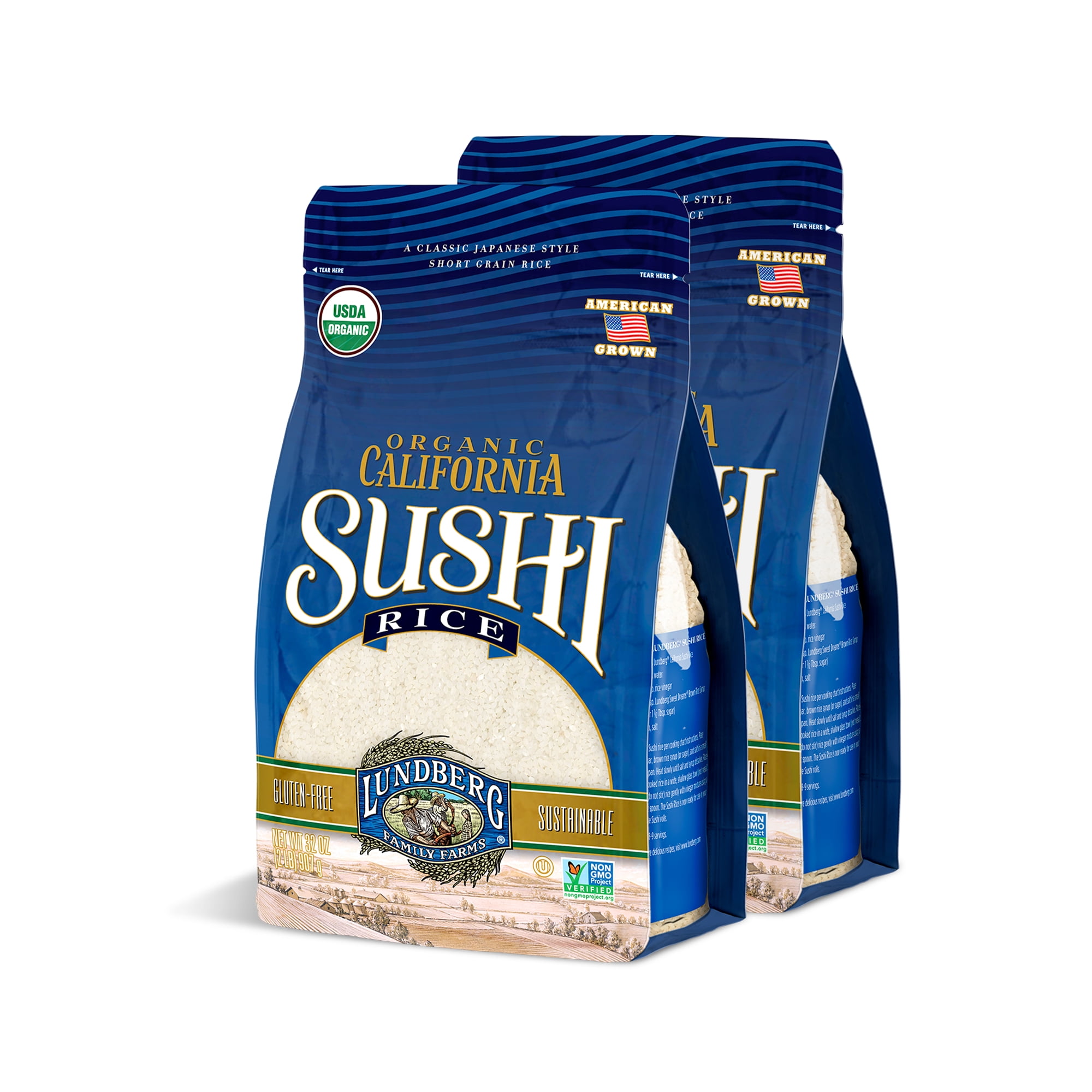 Lundberg Family Farms: Organic California Sushi Rice (32 oz, 2-Pack)