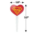 thumbnail image 6 of Superman Superman Icons Logo Heart Love Cupcake Picks Toppers Decoration Set of 6, 6 of 7