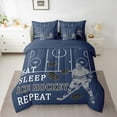 thumbnail image 2 of Castle Fairy Boys Girls Eat Sleep Ice Hockey Twin Bedding Sets 7-Piece,Ball Gamer Bedding Comforter Set Microfiber,Sport Theme Breathable Sheet Sets,Luxury Bedroom Decor,Reversible, 2 of 8