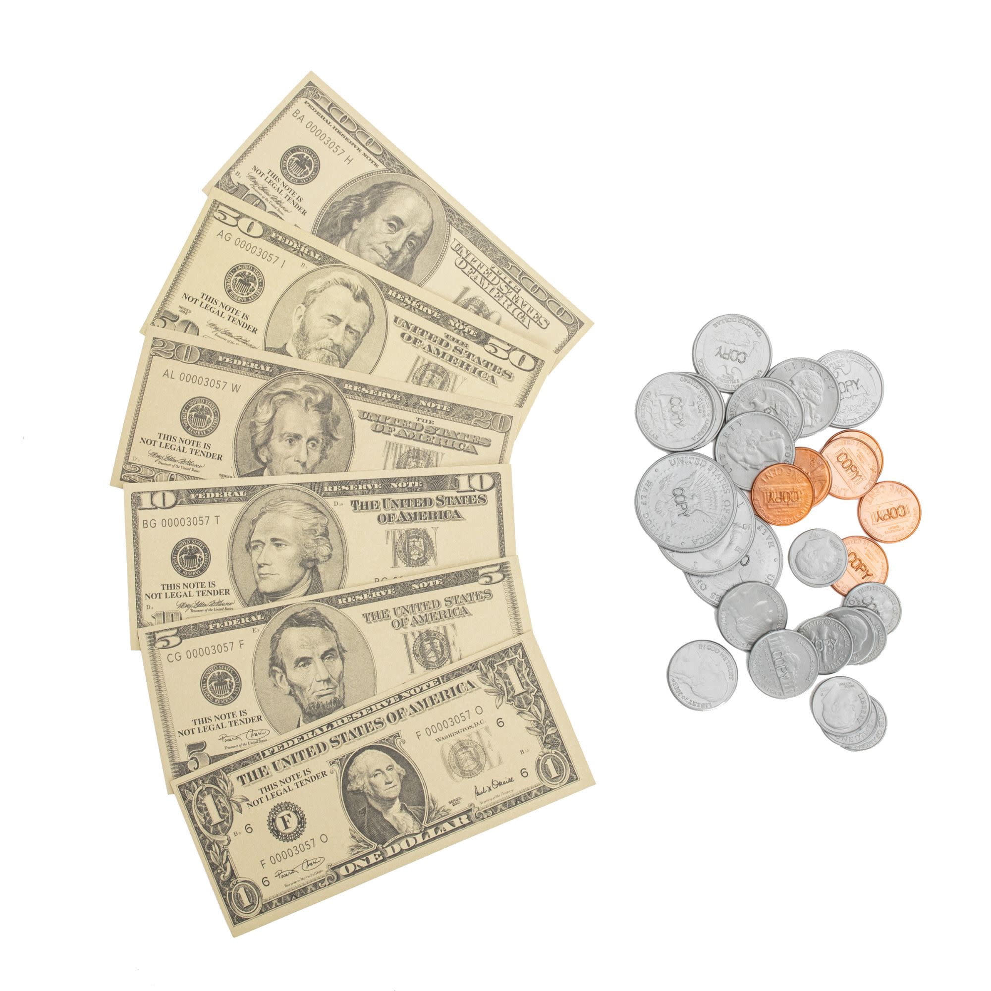 Educational Insights Deluxe Play Money Set - Coins and Bills for Kids