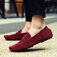 thumbnail image 5 of Suede Leather Men Casual Shoes Loafers Driving Moccasins Slip on Leather Shoes, 5 of 18