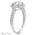 thumbnail image 4 of 1.86 ct Round Cut Moissanite with Simulated Diamond Halo Accents 14K White Gold Womens Engagement Ring, 4 of 6