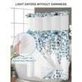 thumbnail image 4 of No Hook Cloth Fabric Shower Curtain with Snap in Liner, Blue Eucalyptus Leaves Waterproof Shower Curtains Set with See Through Top Window, Farmhouse Watercolor Floral Bath Curtains Shower 72"x72", 4 of 6