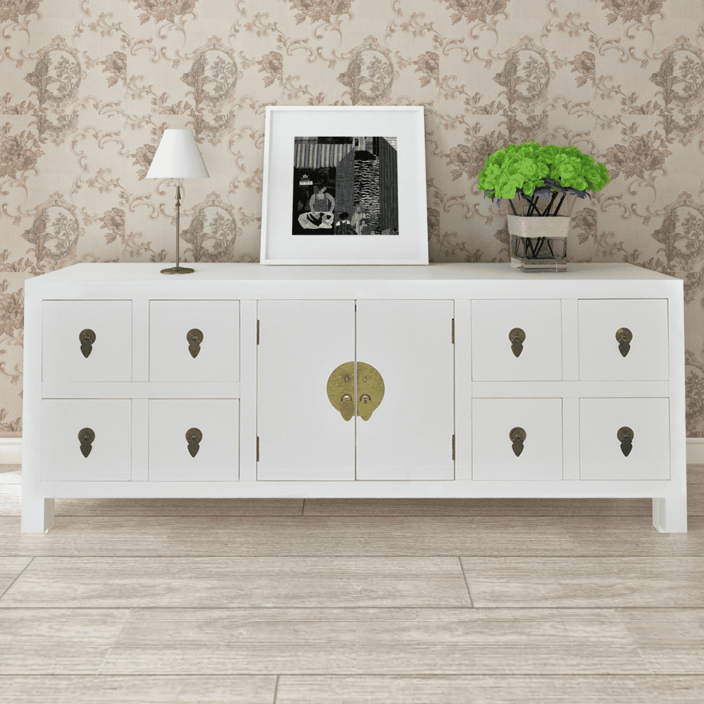 Anself Wooden Asian Sideboard TV Cabinet 8 Drawers and 2 ...
