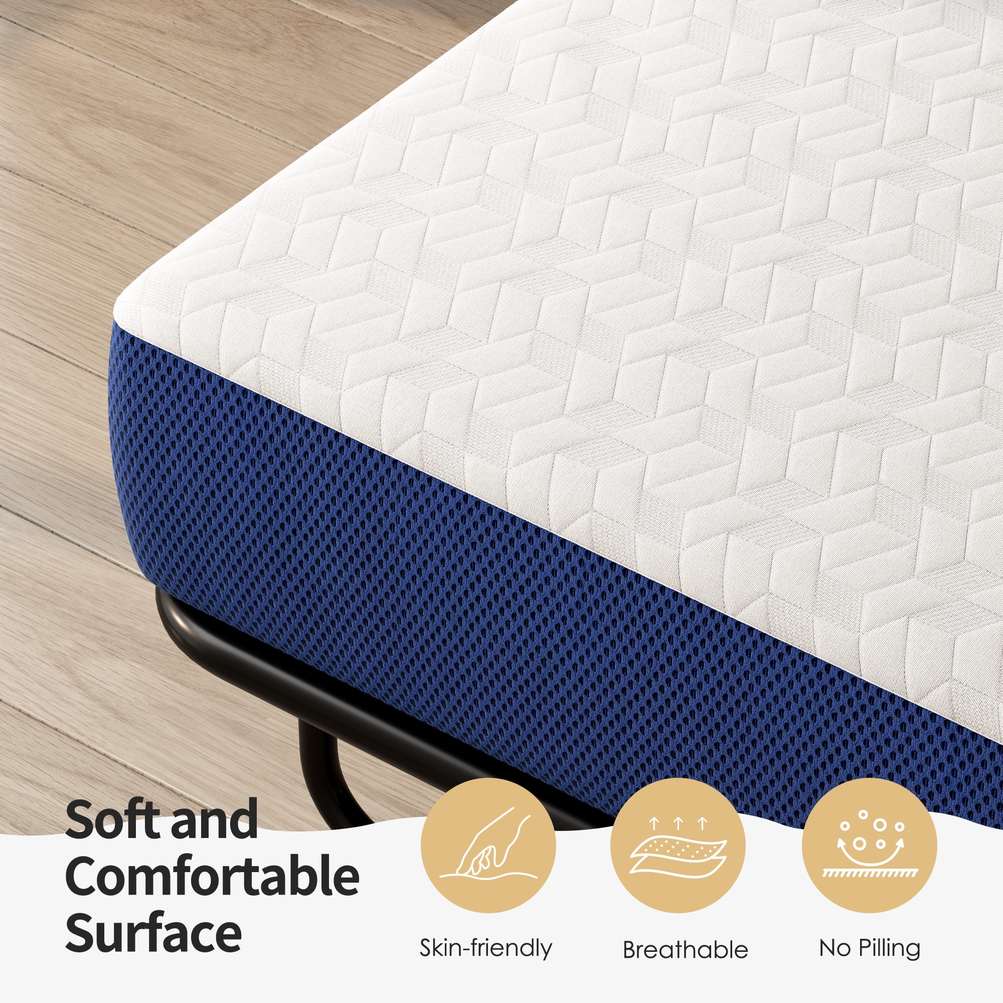 Timber Vibe Studio Adult 4 in Cooling Technology Full Medium Tight Top Gel Mattresses