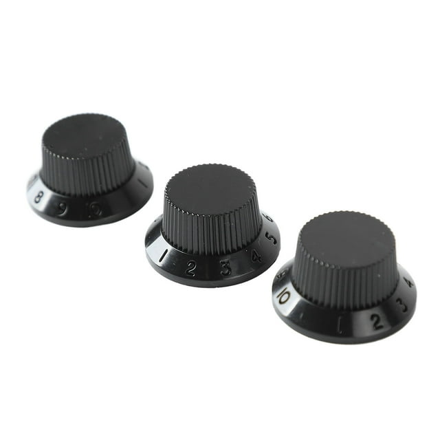 3Pcs Guitar Control Knob, 1 Volume 2 Tone Fit Top Plastic Set Kit Instrument Accessory Replacement