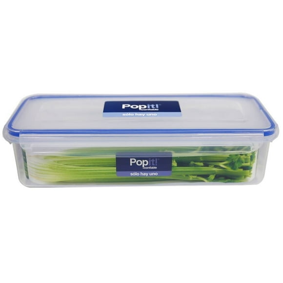 Contenedor Hermético Popit! XE101P-8 Rectangular Con Rejilla Removible 1.7 L