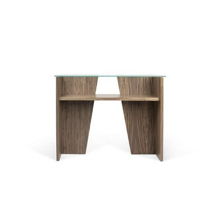 Oliva Series - Temahome 9500.052477 Nadia Soares Oliva Console, Walnut - Glass Top