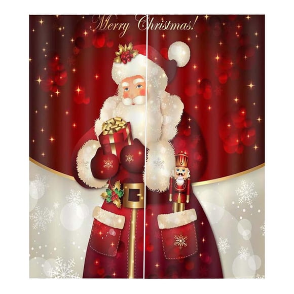 Cortinas navideñas, cortinas para ventanas, cortinas de ducha para sala de estar Papá Noel - 170x200cm