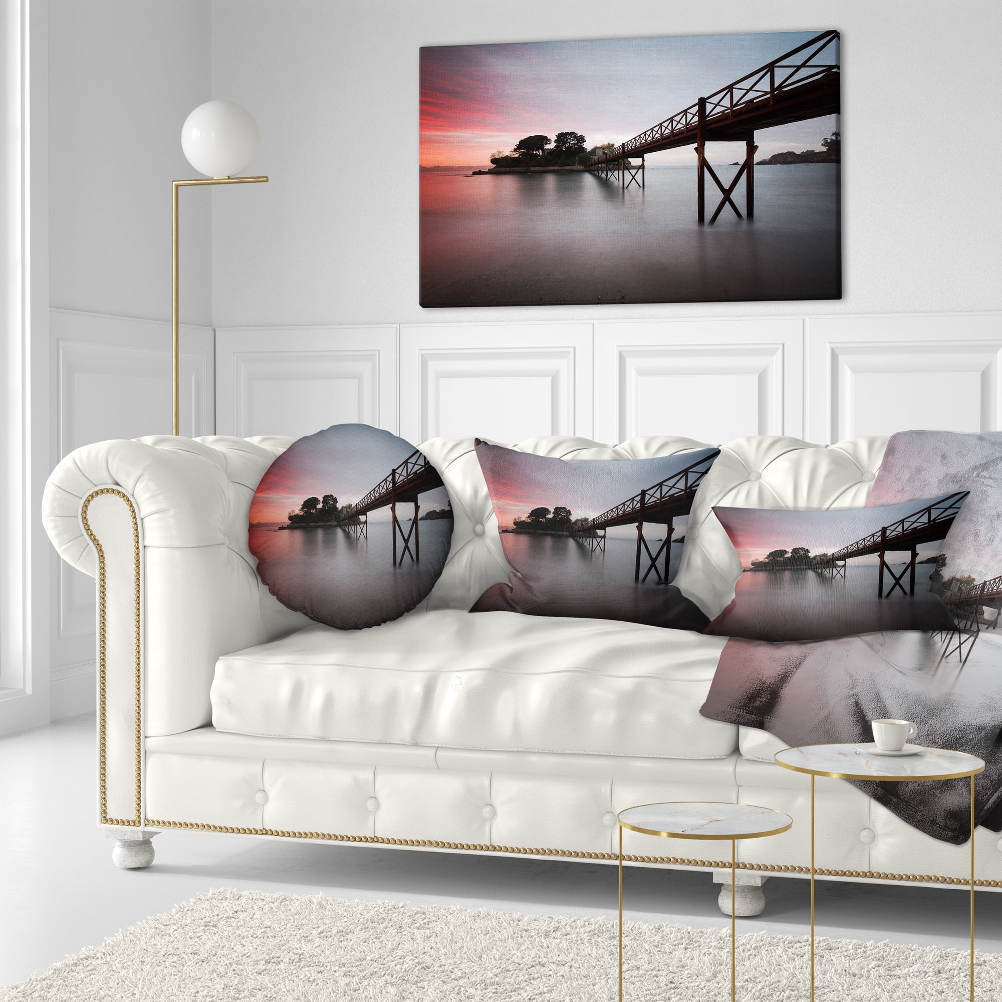 Designart Santa Cruz Island Spain - Seashore Photo Throw Pillow - 12x20