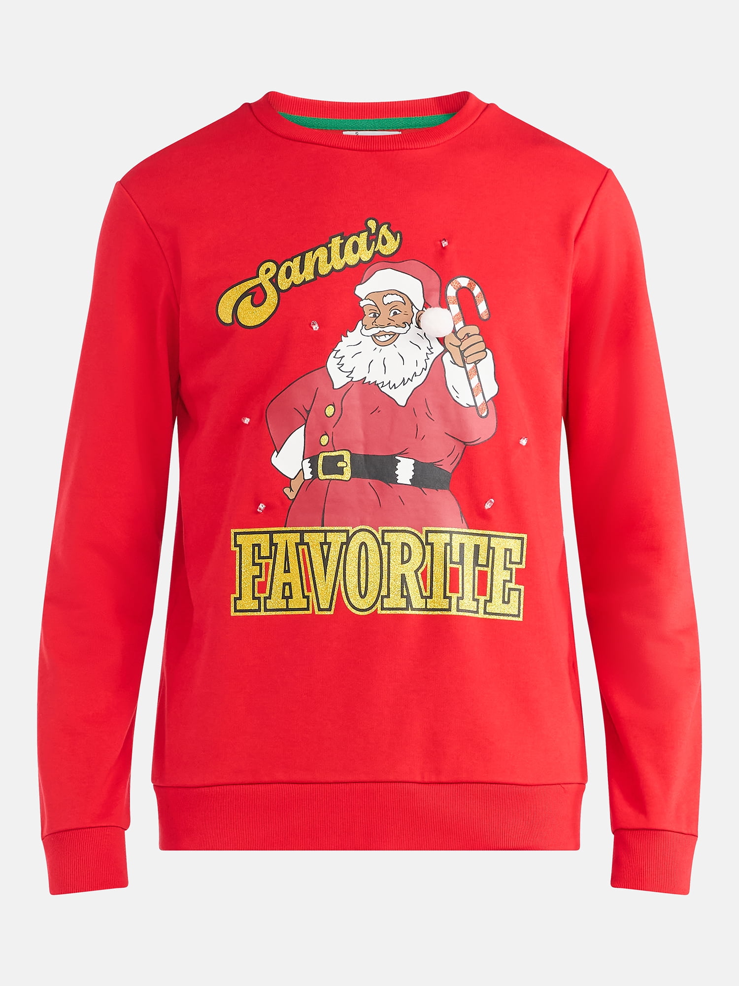 Mens & Big Men's Holiday Christmas Graphic Sweatshirt Santa's Favorite, Sizes S-3XL by Jolly Knits