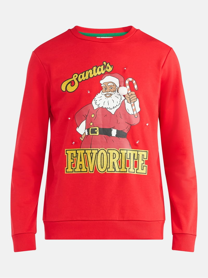 Mens & Big Men's Holiday Christmas Graphic Sweatshirt Santa's