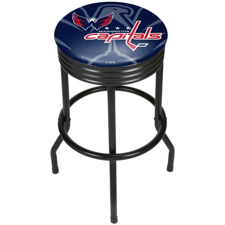Washington Capitals Locker Room - NHL Black Ribbed Bar Stool - Washington Capitals