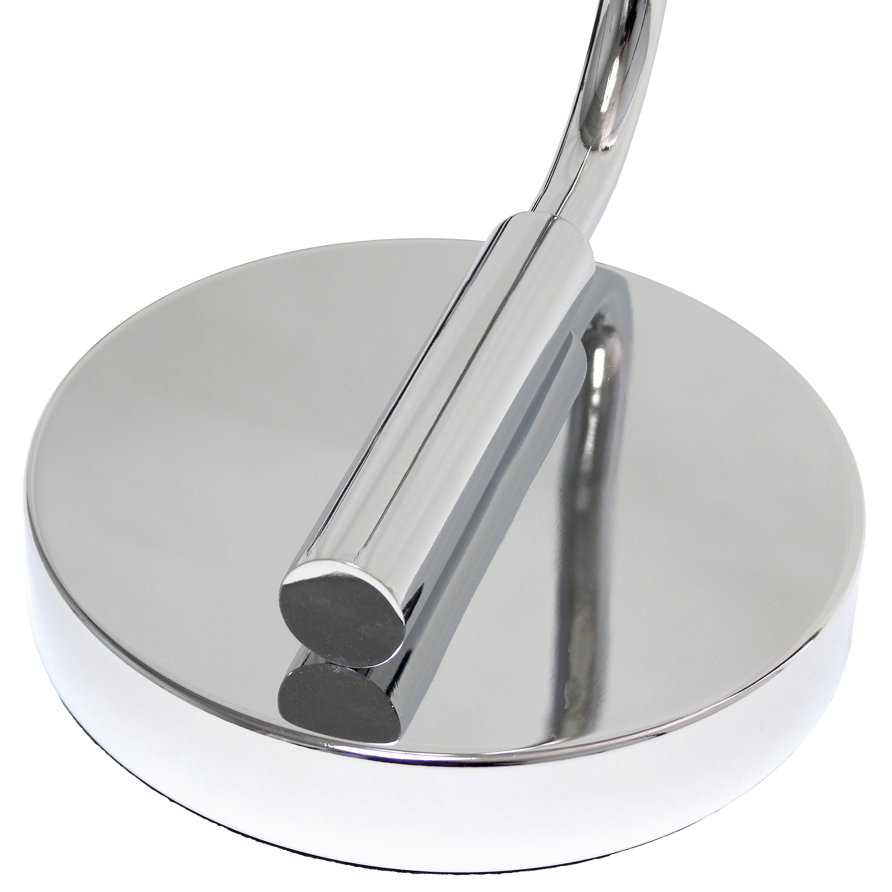 Creekwood Home 18.8" Vintage Industrial Curved Arm Desk Lamp with Clear Glass Shade, Chrome