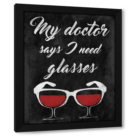 Marcus Prime 12x14 Black Modern Wood Framed Wall Art Titled - Wine Glasses