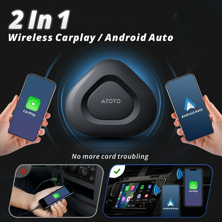 ATOTO Car Bluetooth Adapter, Carplay & Android Auto Wireless