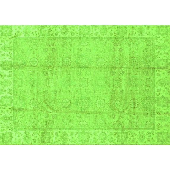 Ahgly Company Indoor Rectangle Oriental Green Traditional Area Rugs, 6' x 9'