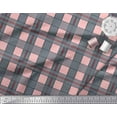 thumbnail image 2 of Soimoi Pink polyester Crepe Fabric Check Check Print Sewing Fabric Yard 42 Inch Wide, 2 of 3