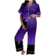 thumbnail image 2 of Pijama de manga corta con cuello vuelto para mujer, con bolsillos y estampado de Halloween, cintura elástica, de poliéster, 2 of 5