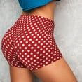 thumbnail image 4 of Vsdgher Red Polka Dot print Workout Shorts for Women Seamless Soft Smooth Gym Yoga Scrunch Active Exercise Fitness Shorts, 4 of 8