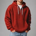 thumbnail image 2 of Bainana Mens Half Zip Hoodies Long Sleeve Classic Hoody Solid Color Hooded Tops Office Wear Fall Outfit Size M, 2 of 4