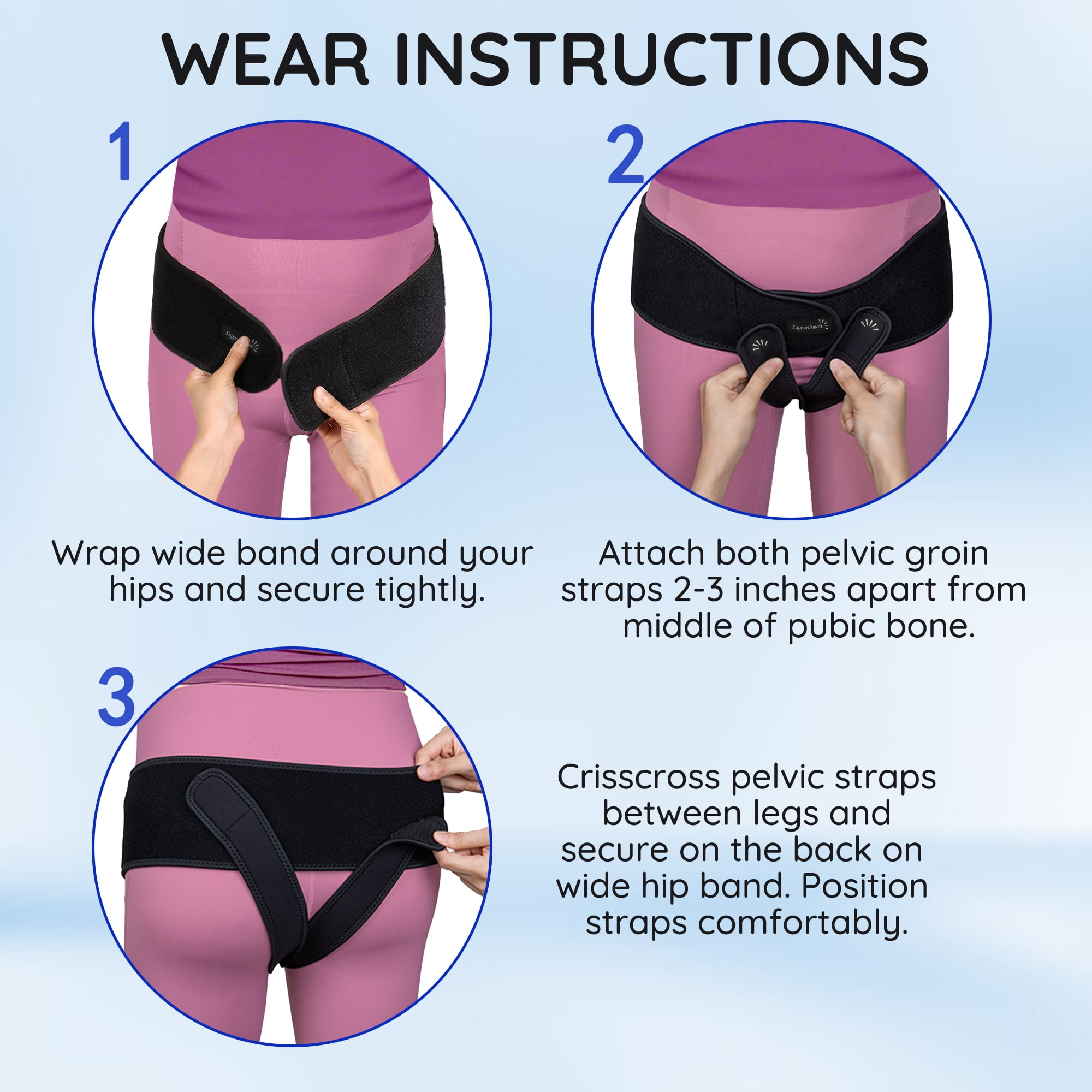 V2 Smart Support Redefined Maternity Belt - Belly Bands for Pregnant Women, Pregnancy Support Belt for Pelvic Pain Relief, Adjustable Vulva Support (Black, XSmall-Medium)