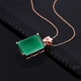 thumbnail image 3 of Gem Stone King 15.67 Ct Green Onyx Pink Lab Grown Diamond 18K Rose Gold Plated Silver Pendant with Chain, 3 of 5