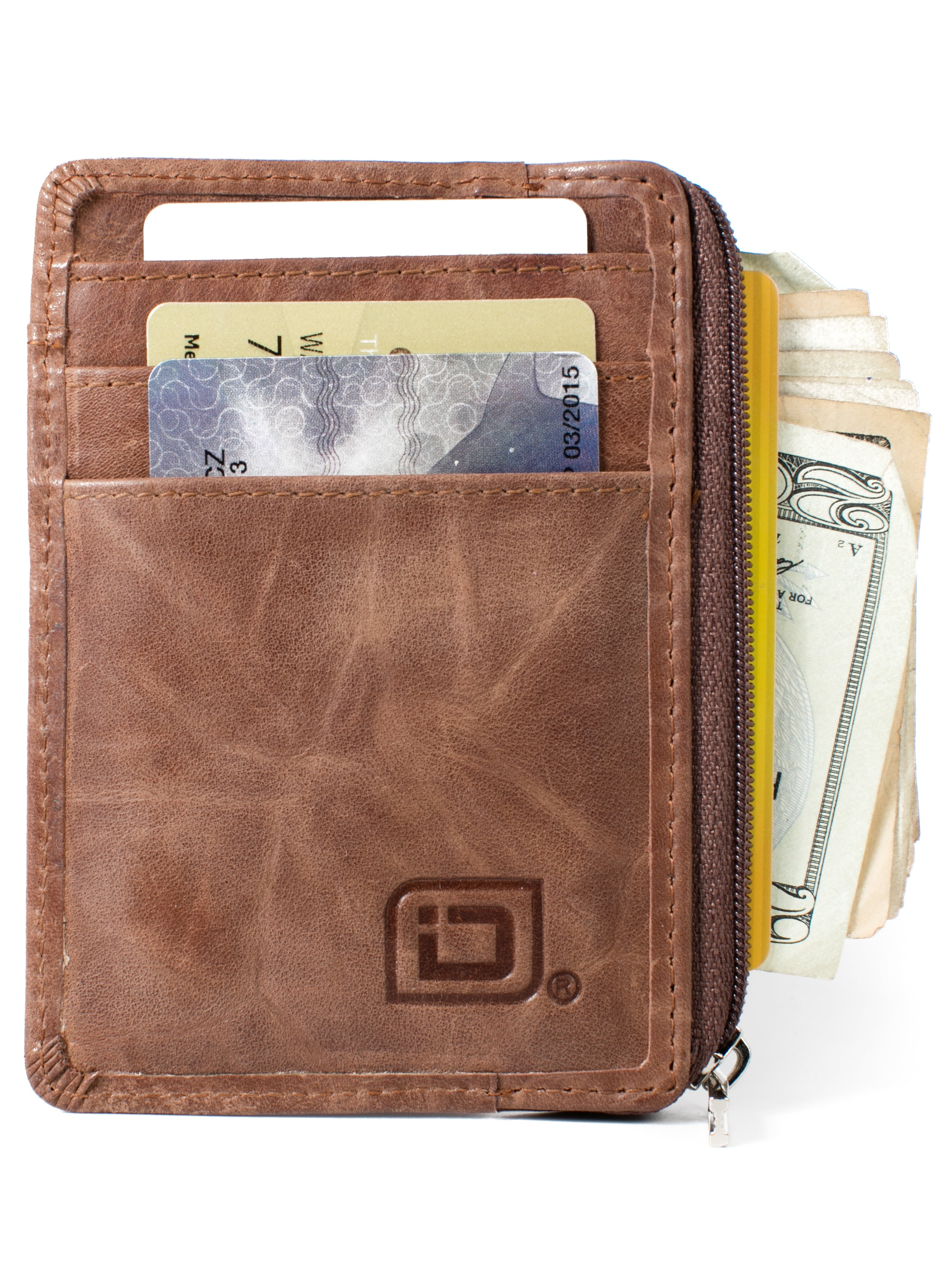 ID Stronghold RFID Wallet Mini for Men and Women Genuine Leather