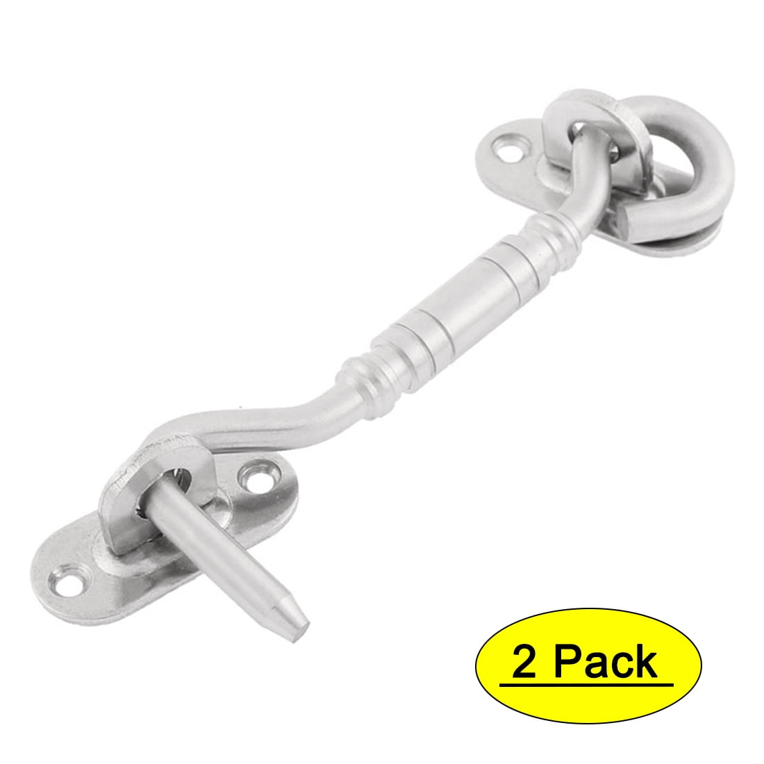 2 PCS Cabin Hook and Eye Solid Stainless Steel Finish 4" 6" 8" Inch Gate Door
