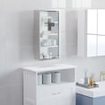 thumbnail image 2 of Wooden Cabinets, kleankin Wall Mounted Medicine Cabinet, Locking Wall Cabinet with 4 Tier Shelves, Stainless Steel Frame and Glass Door, Lockable with 2 Keys, Silver, 12" x 24", Living Room Cabinets, 2 of 9
