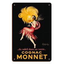 Cognac Monnet - Sunshine in a Glass (du Soleil dans un Verre) - Vintage French Advertising Poster by Leonetto Cappiello c.1927 - 8 x 12 inch Vintage Wood Art Sign